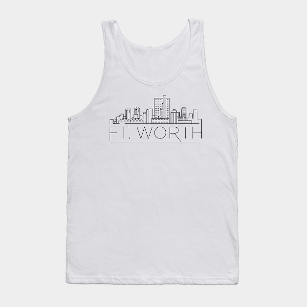 Ft. Worth Minimal Skyline Tank Top by kursatunsal